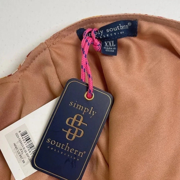 NWT simply southern Sunflower Tieback Lined Blouse - Size XXL NWT - Picture 4 of 6